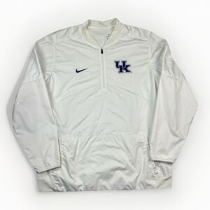 Nike Dri-Fit UK Kentucky Wildcats 1/2 Zip Windbreaker Jacket‎ White Mens Size XL
